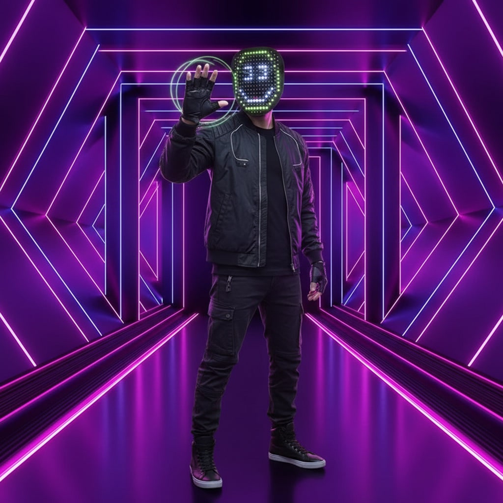 Halloween Mask LED Full Face Costume Party