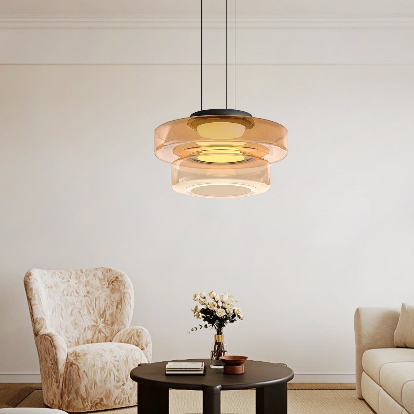 Glass Pendant Lamp Bauhaus Style Hanging