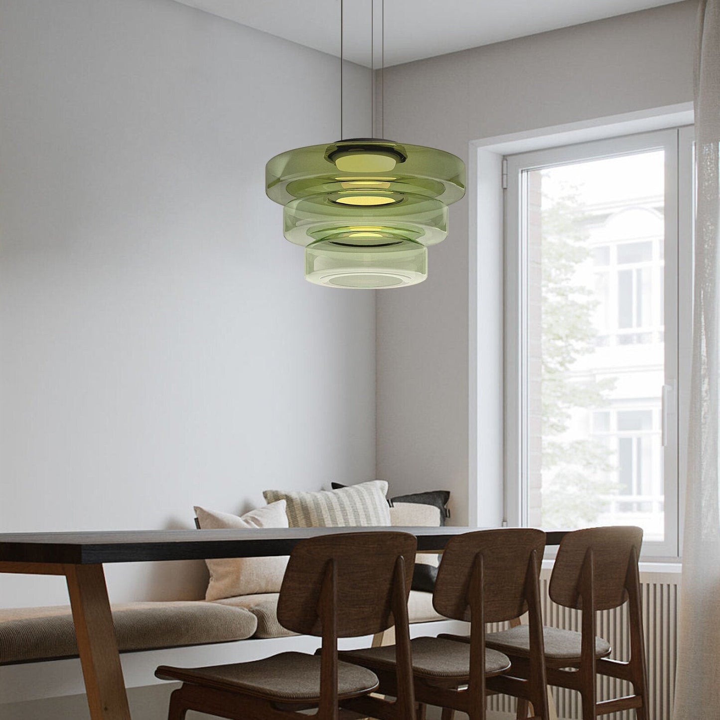 Glass Pendant Lamp Bauhaus Style Hanging