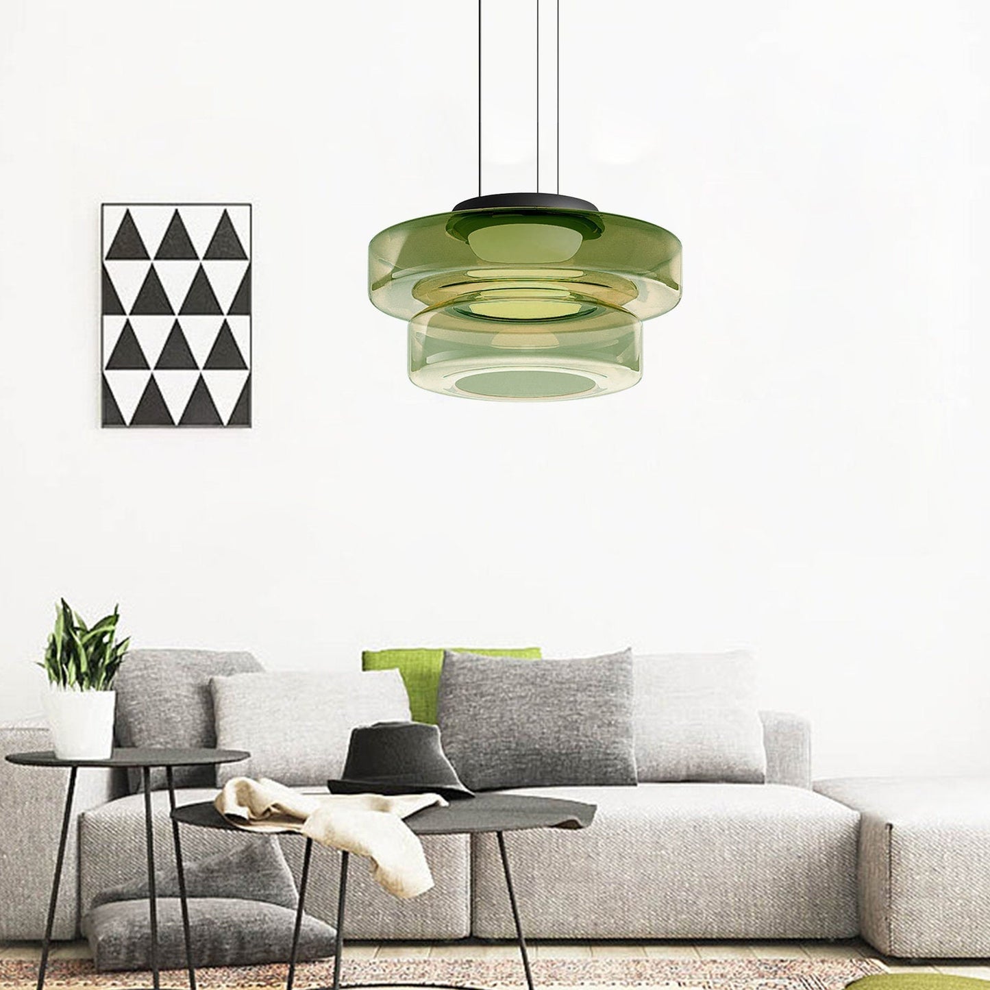 Glass Pendant Lamp Bauhaus Style Hanging