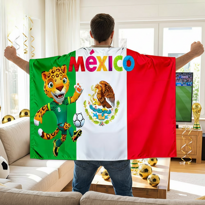 Flag Banner Soccer Fan Cape Mexico World