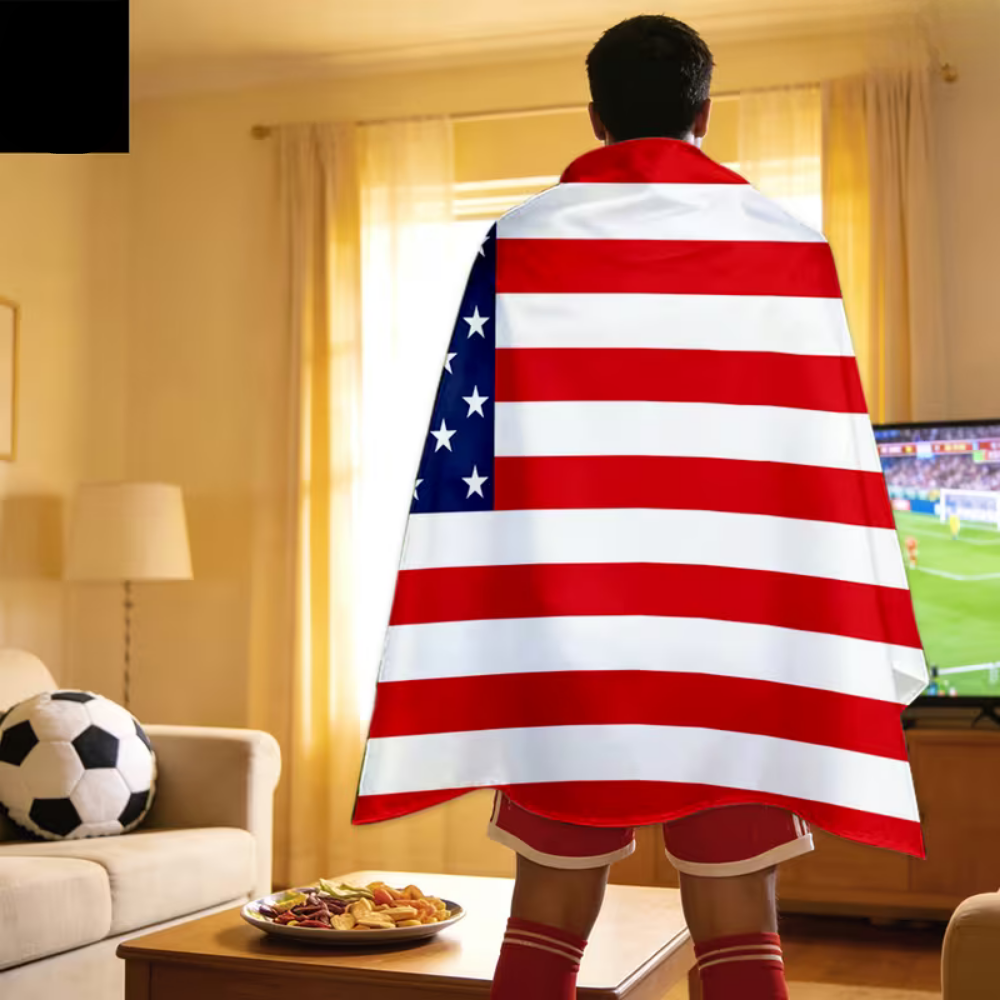 USA Flag Fan Cape World Cup Supporter