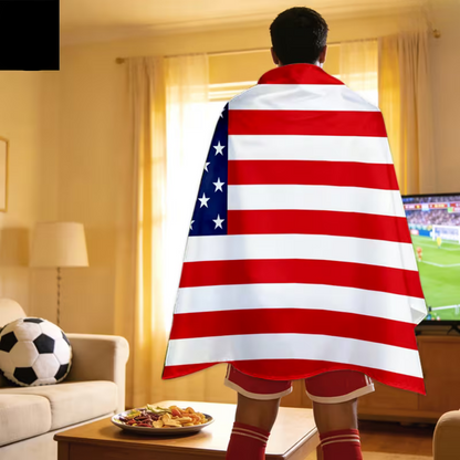 USA Flag Fan Cape World Cup Supporter