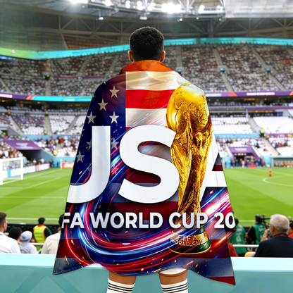 USA Flag Soccer Fan Cape World Cup