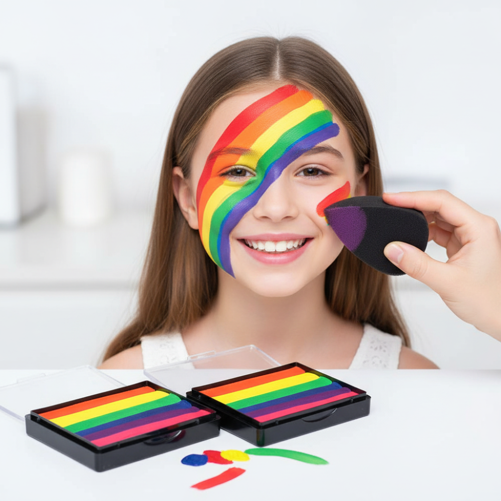 Soccer Ball Neon Split Cake Body Paint