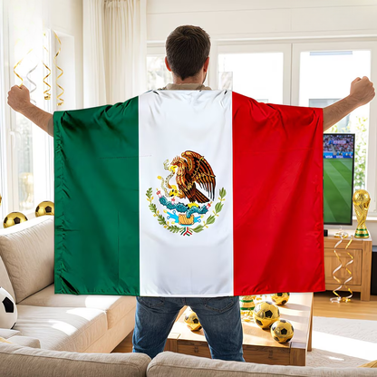 Flag Banner Soccer Cape Mexico Fan Wearable