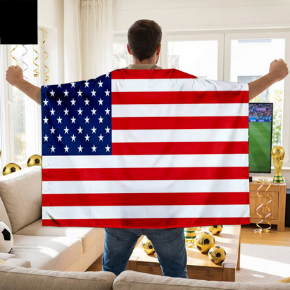 USA Flag Fan Cape World Cup Supporter