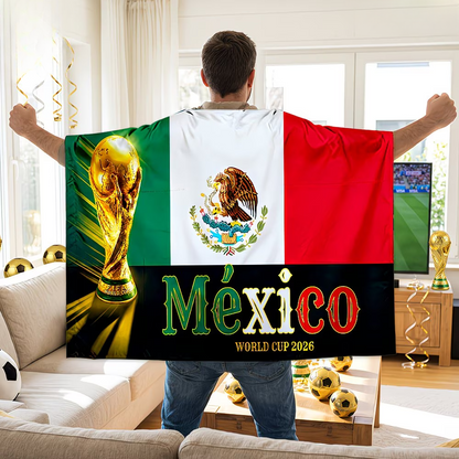 Flag Banner Soccer Fan Cape Mexico World