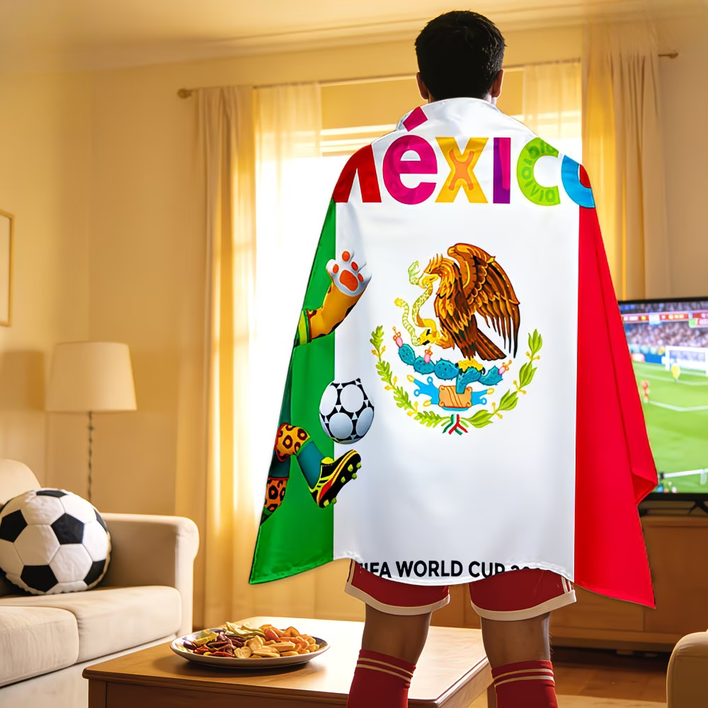 Flag Banner Soccer Fan Cape Mexico World