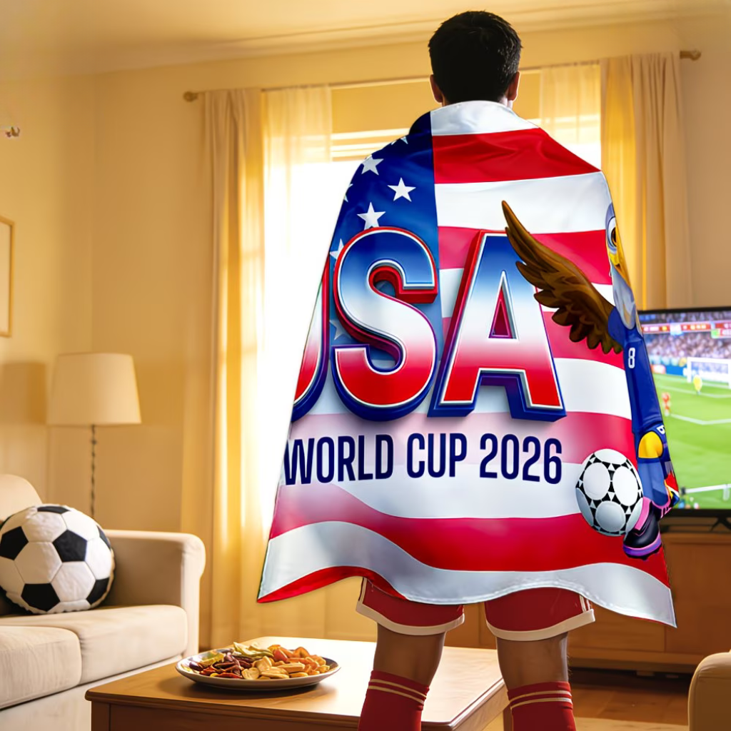USA Flag Soccer Fan Cape World Cup