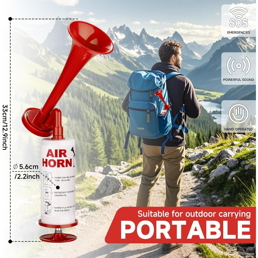 Portable Air Horn Loud Alerts Ideal Sports