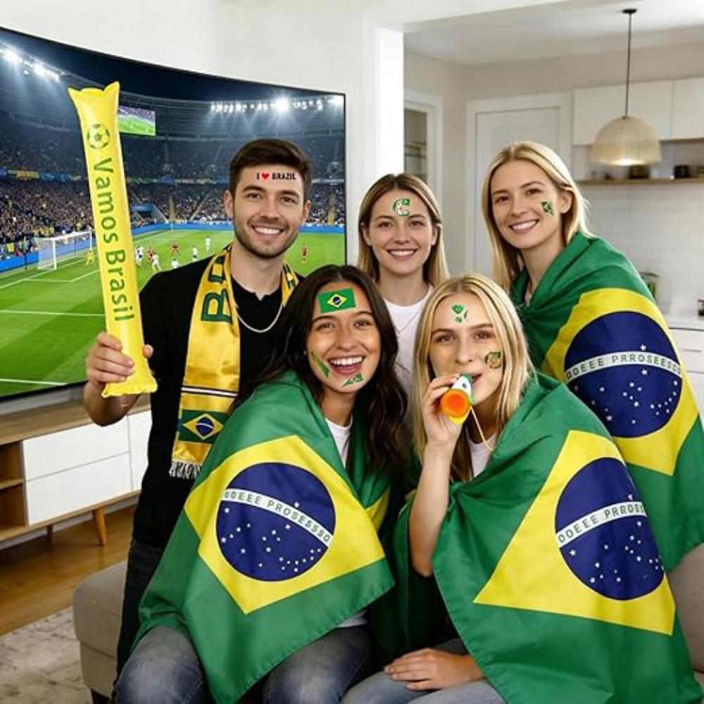 Soccer Fan Kit Brazil Flag Party Set