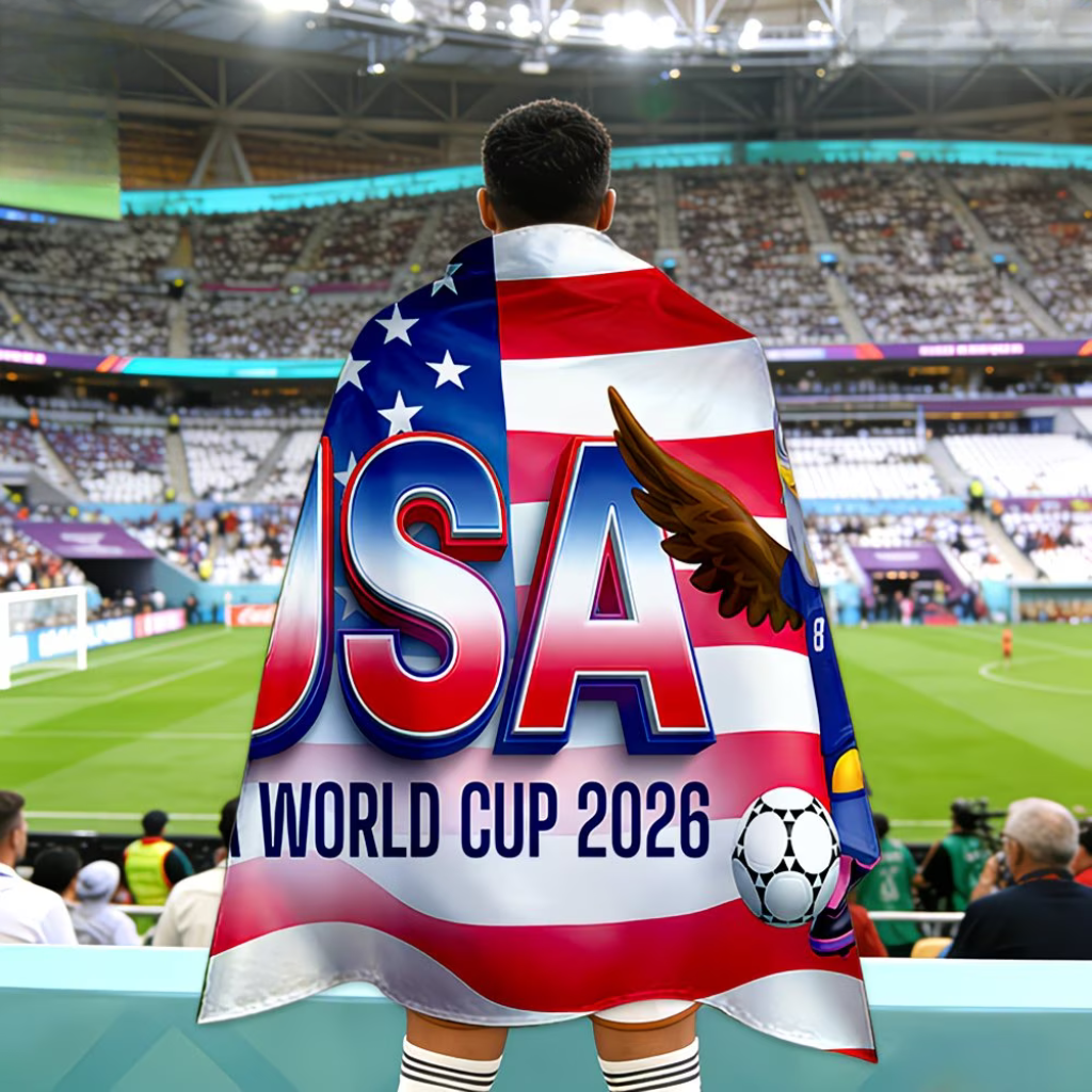 USA Flag Soccer Fan Cape World Cup