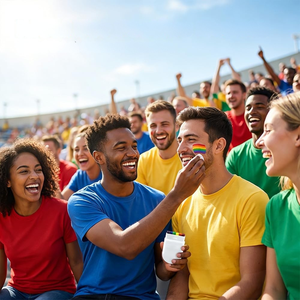 Rainbow Face Paint Stick Sports Events