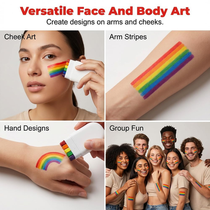 Rainbow Face Paint Stick Sports Events