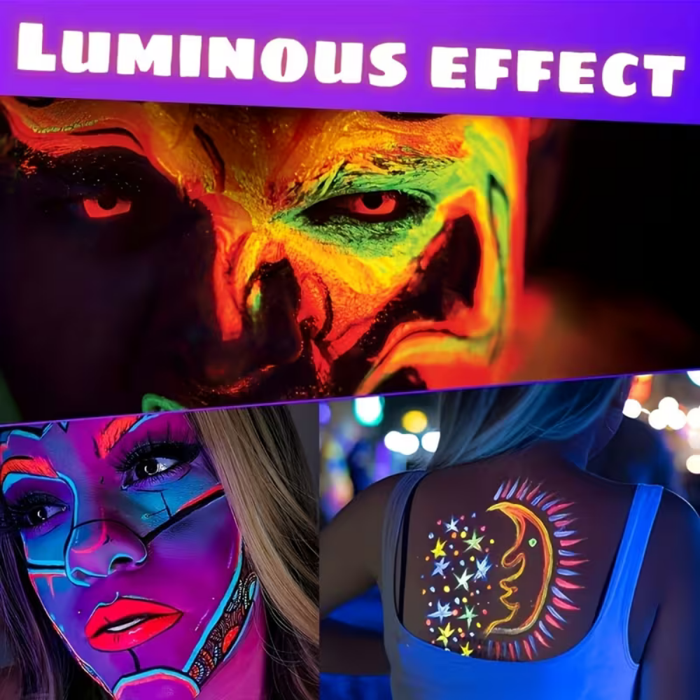 Soccer Ball UV Glow Body Paint Set