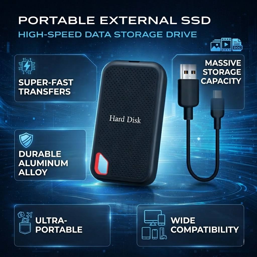 External Hard Drive Portable SSD High Speed
