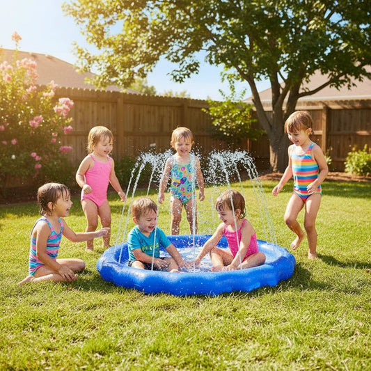 Inflatable Splash Pad Water Play Mat Animal
