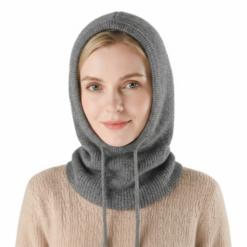 Knit Beanie Cashmere Winter Ribbed Pom Pom