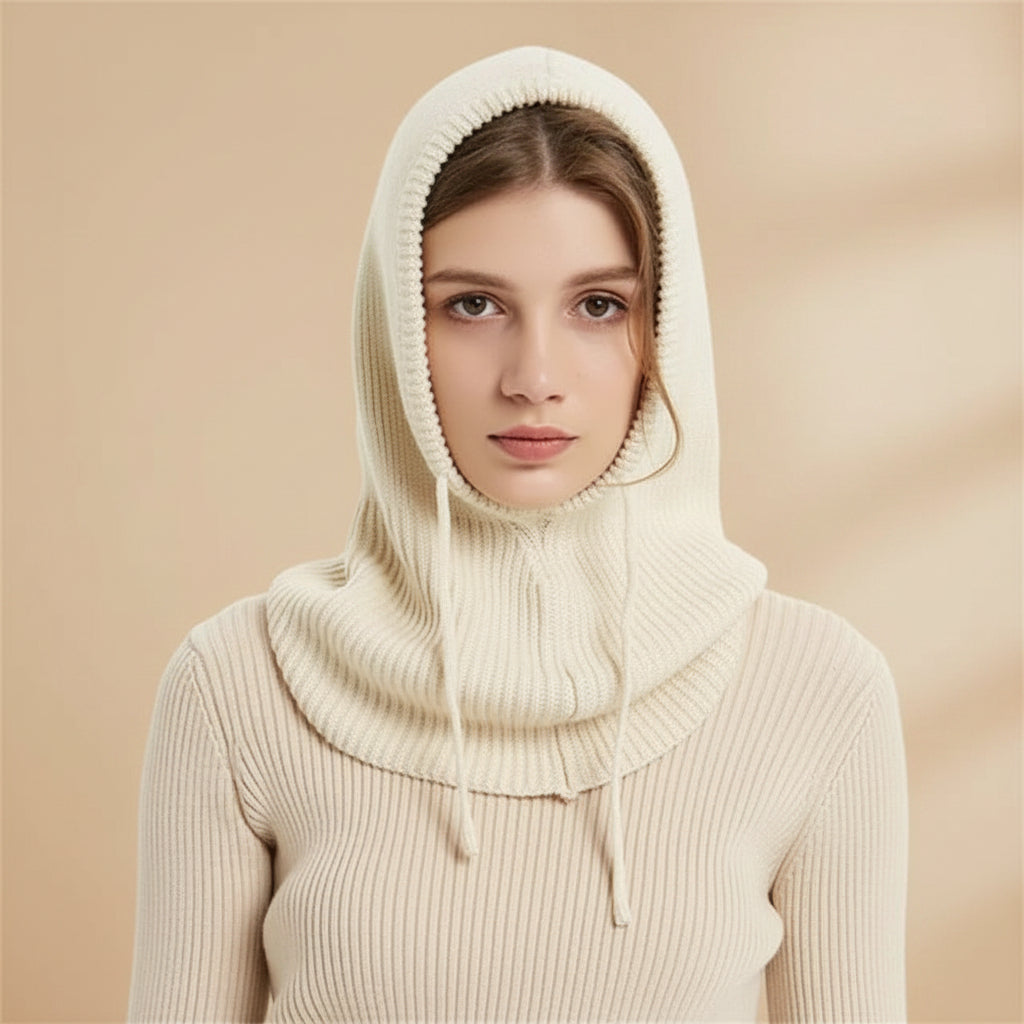 Knit Beanie Cashmere Winter Ribbed Pom Pom