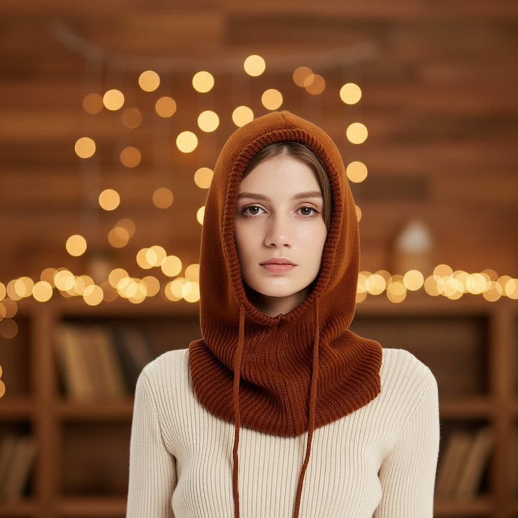 Knit Beanie Cashmere Winter Ribbed Pom Pom