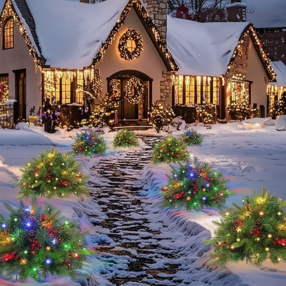 LED Evergreen Urn Filler Festive Holiday