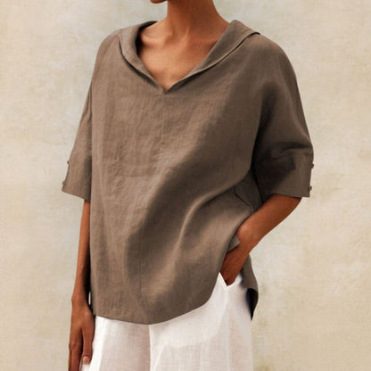 Women's Blouse V Neck Casual Summer Top