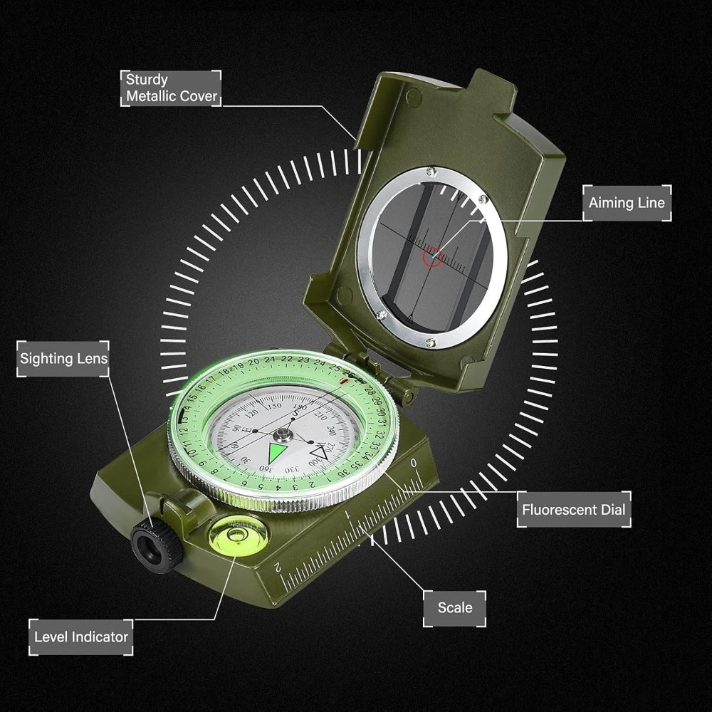 Lensatic Compass Outdoor Navigation Portable