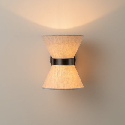Bronze & Linen Wall Light Classic Modern