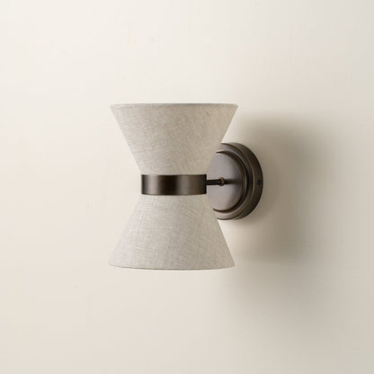 Bronze & Linen Wall Light Classic Modern