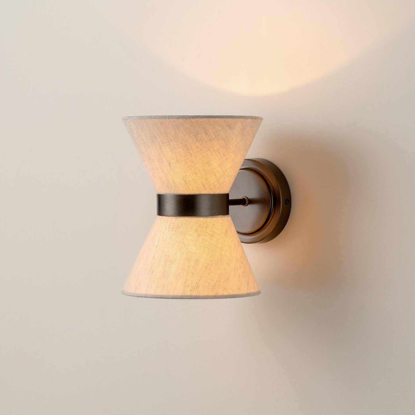 Bronze & Linen Wall Light Classic Modern