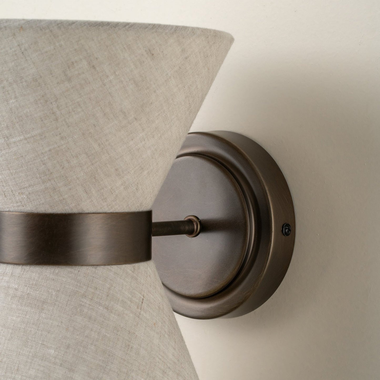 Bronze & Linen Wall Light Classic Modern