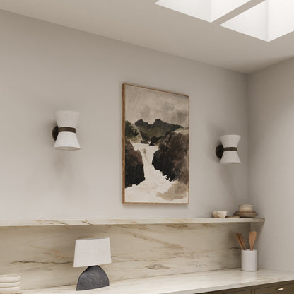 Bronze & Linen Wall Light Classic Modern