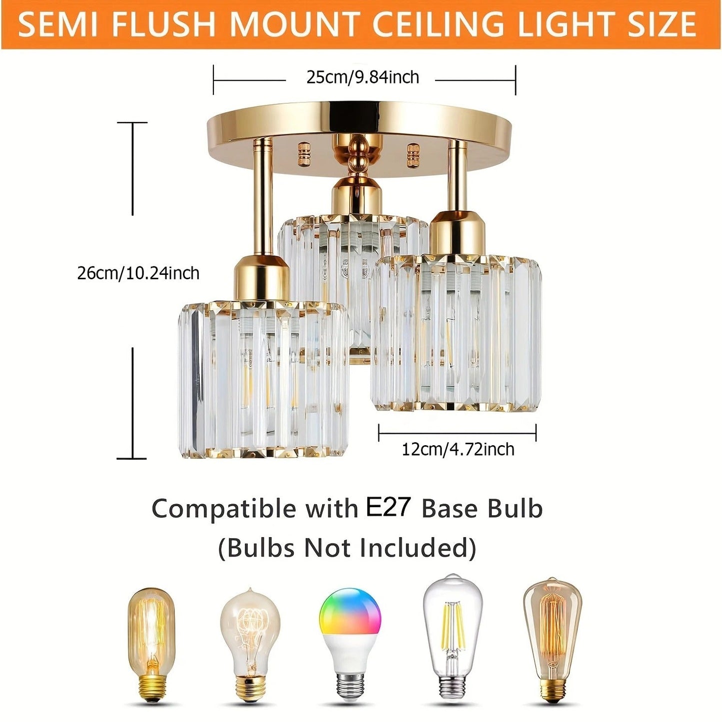 Modern Gold Luxury Crystal Ceiling Light 3
