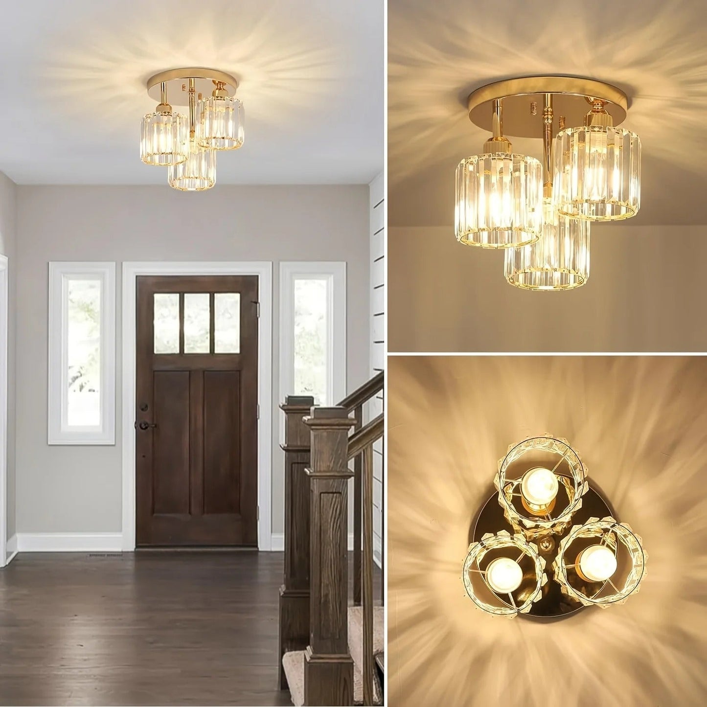 Modern Gold Luxury Crystal Ceiling Light 3