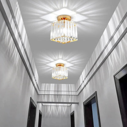 Crystal Ceiling Light Elegant Corridor &