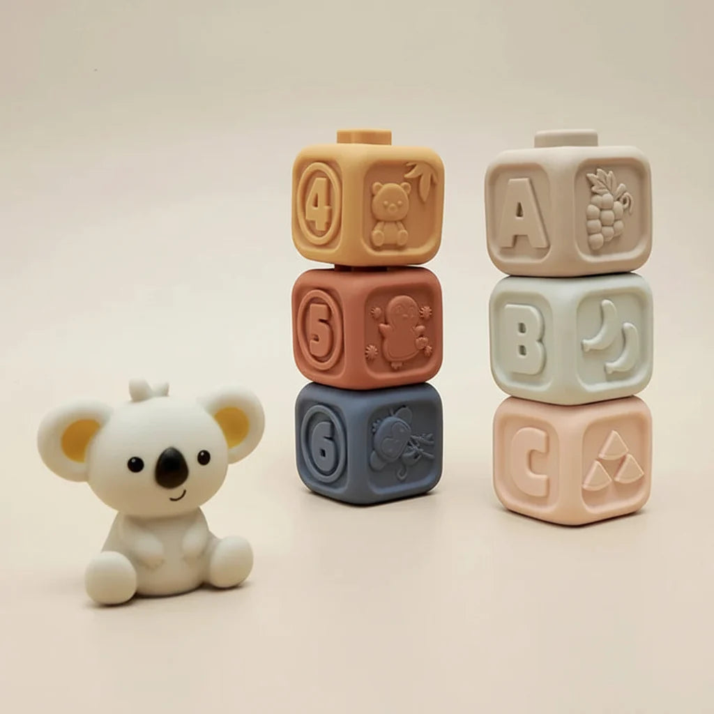 Baby Stacking Toy Sensory Teething Cubes