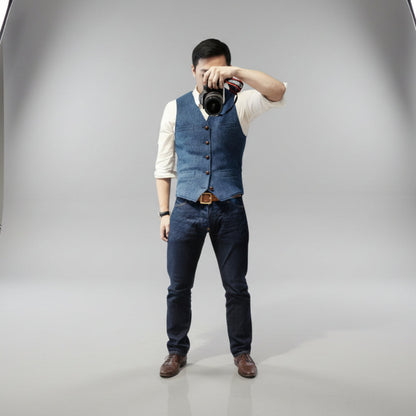 Men's Button Up Vest Sleeveless Casual