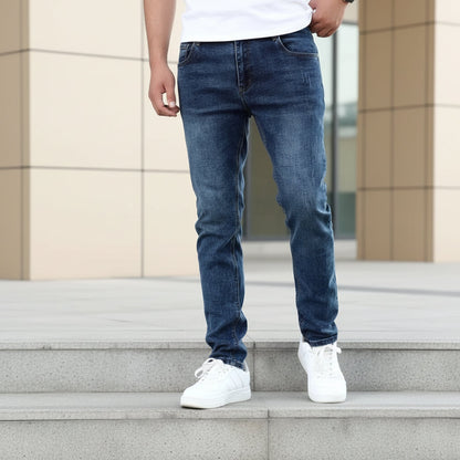 Men's Casual Denim Jeans Pockets Fit