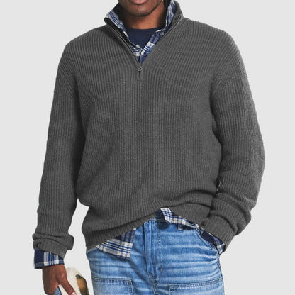 Mens Crew Neck Zipper Sweater Modern Design