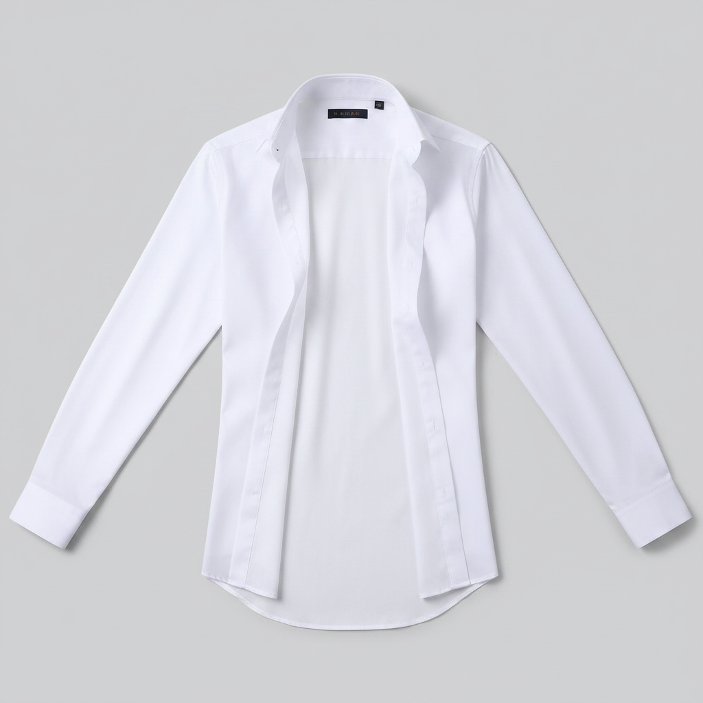 Mens Dress Shirt Stretch Fit Long Sleeve
