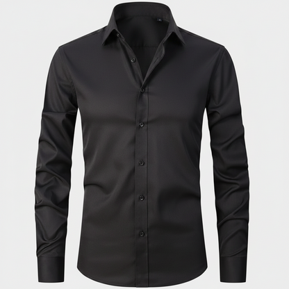 Mens Dress Shirt Stretch Fit Long Sleeve