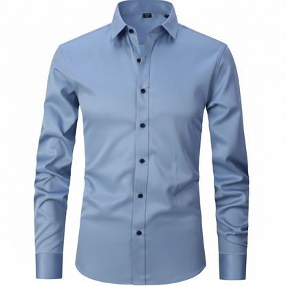 Mens Dress Shirt Stretch Fit Long Sleeve
