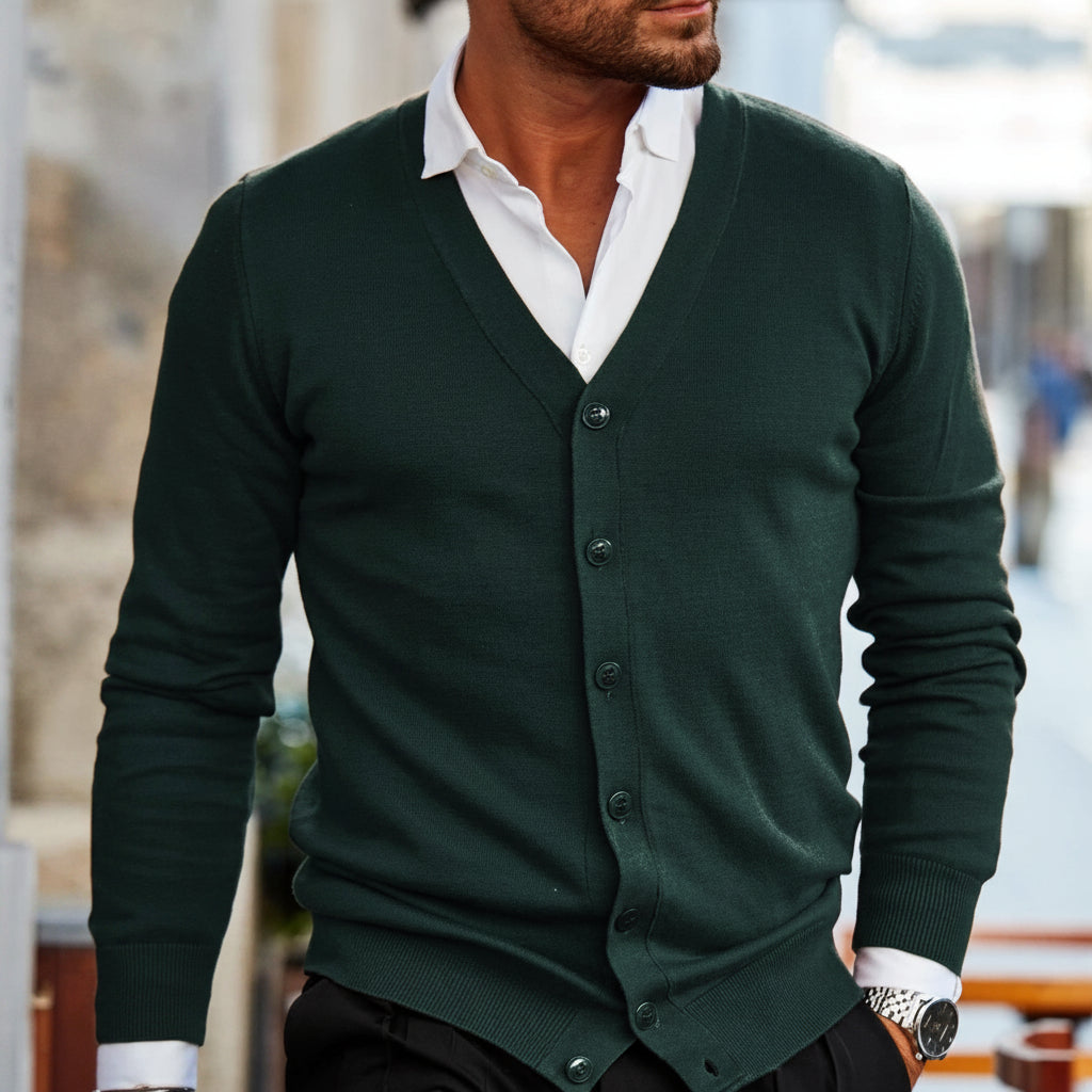Men's Knitted Cardigan Button Up Casual