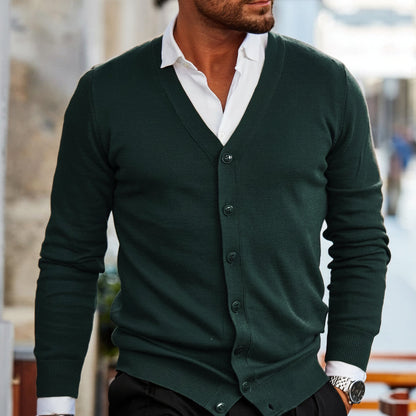 Men's Knitted Cardigan Button Up Casual