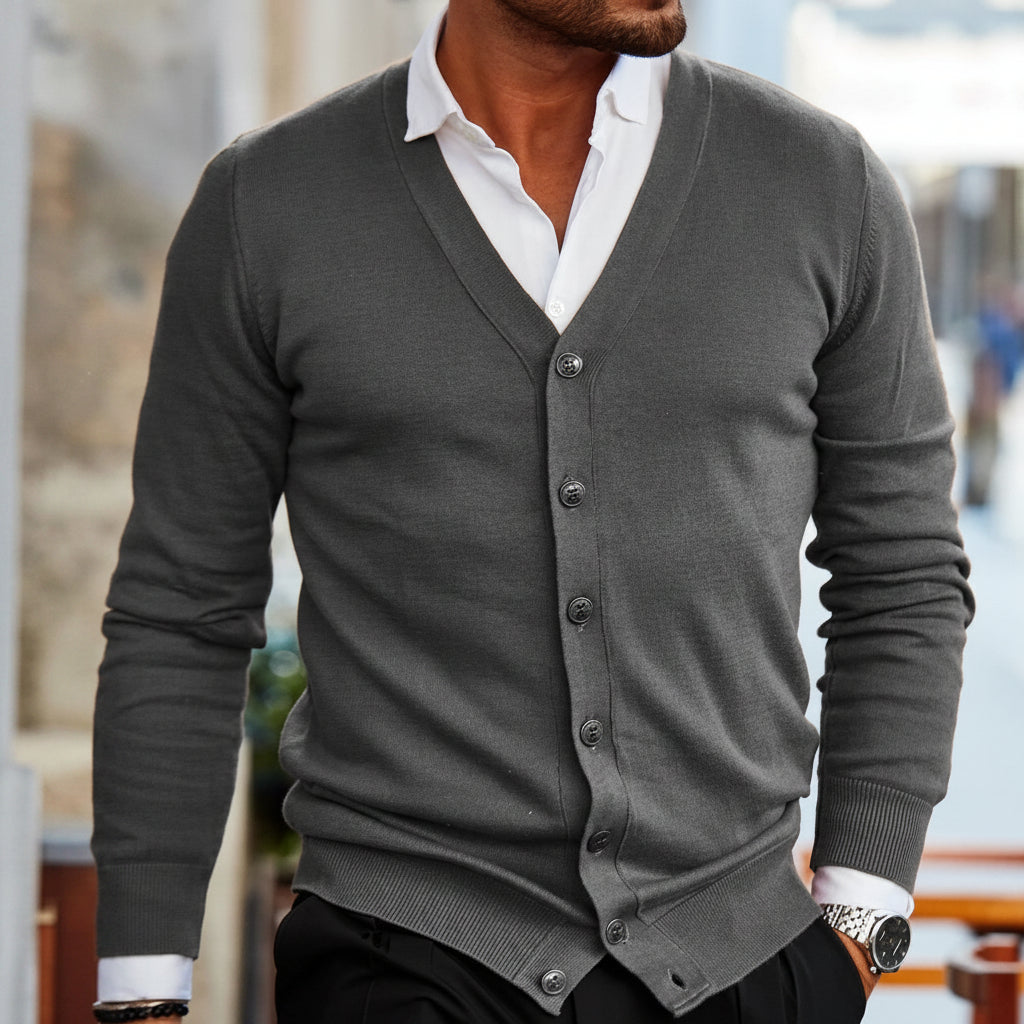 Men's Knitted Cardigan Button Up Casual