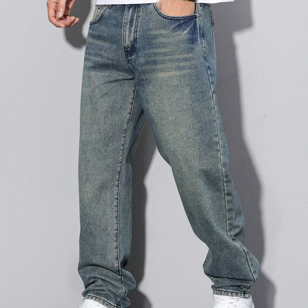 Men's Loose Fit Jeans Straight Leg Casual
