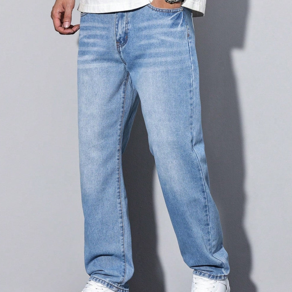 Men's Loose Fit Jeans Straight Leg Casual