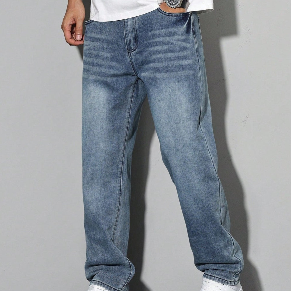Men's Loose Fit Jeans Straight Leg Casual