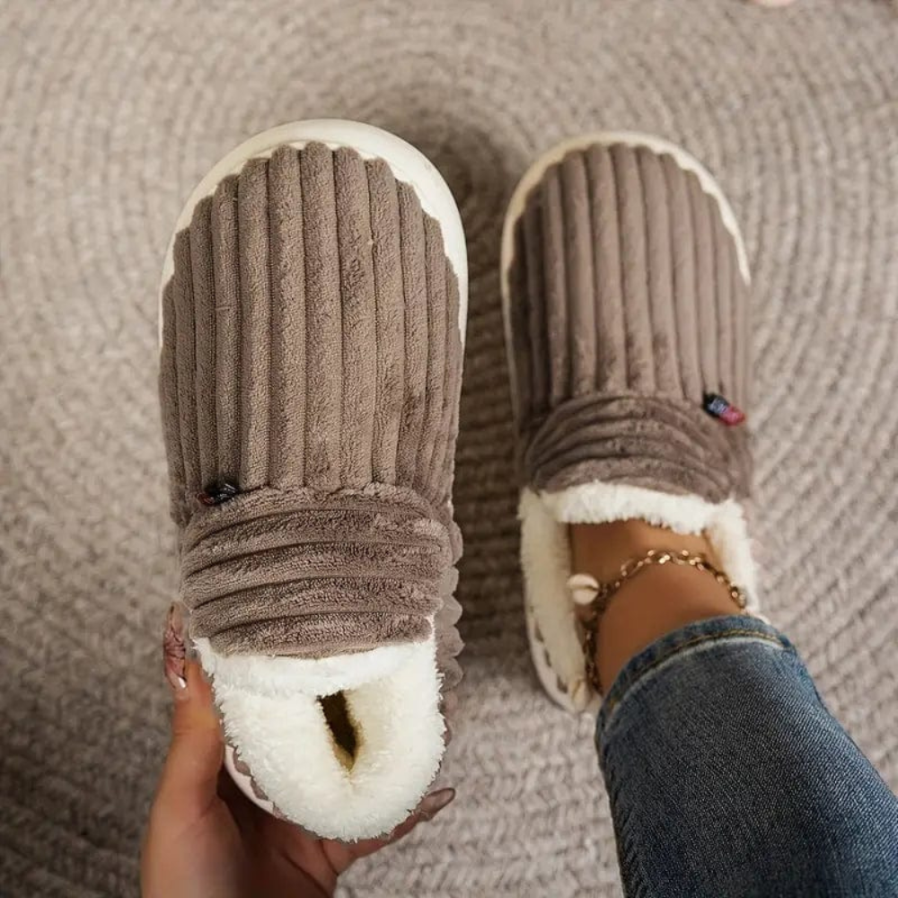 Men's Outdoor Plush Slippers Slip On Casual